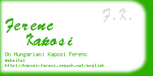 ferenc kaposi business card